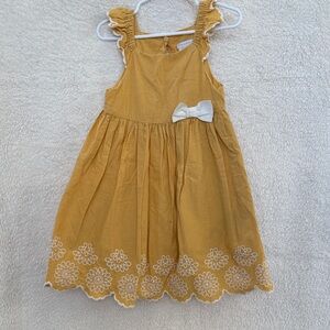 Tahari Mustard Kids Dress with White Bow